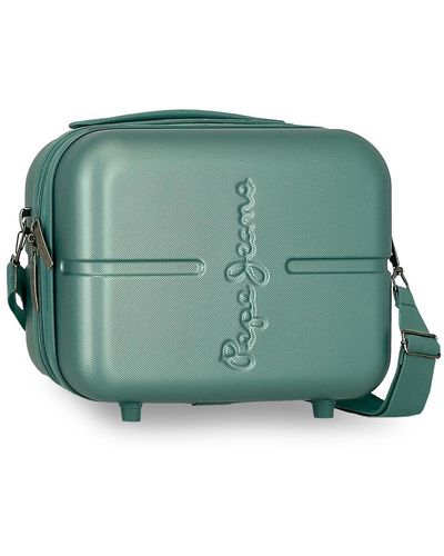 Pepe Jeans Highlight Adaptable Toiletry Bag With Shoulder Bag Blue 29x21x15cm Rigid Abs 9.14l 0.65kg By Joumma Bags - Green