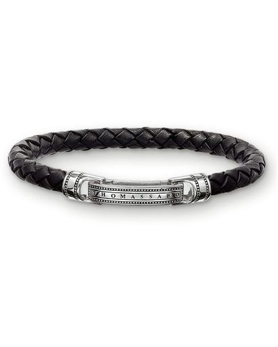 Thomas Sabo Lb40-008-11-s Bracelet Leather Black 17.5 Cm