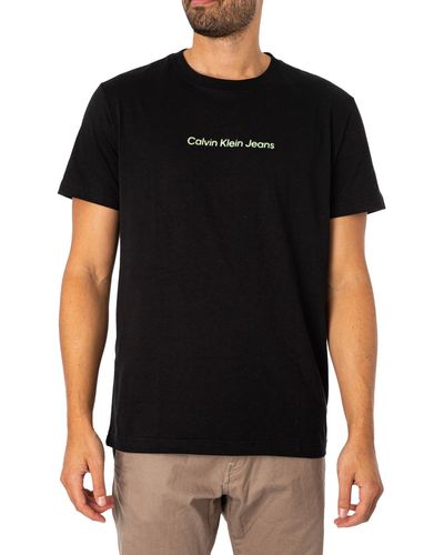 Calvin Klein Mirrored Logo Short Sleeve T-shirt L - Black