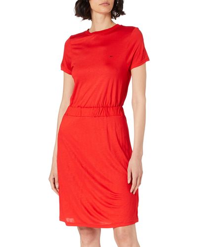 Mexx Zachte gemerceriseerde Visose jurk Casual Dress - Rot