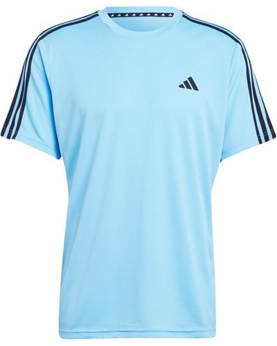 adidas Train Essentials 3-Stripes Training Tee T-Shirt - Blau