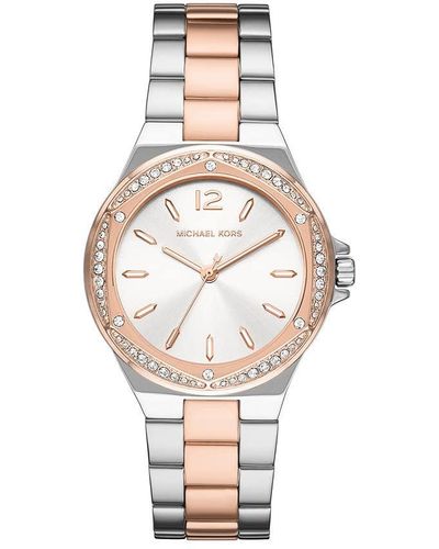MICHAEL Michael Kors Lennox Three Hand Stainless Steel Watch Two-Tone Gold/Siver One - Mettallic