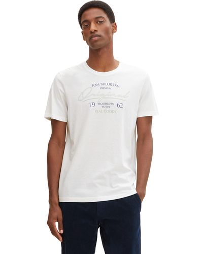 Tom Tailor T-Shirt mit Print im Doppelpack 1032099 - Weiß