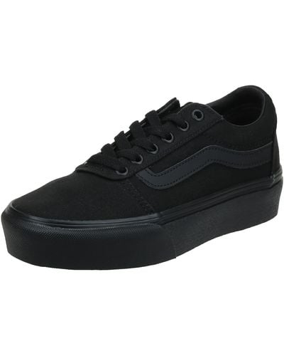 Vans Ward Platform Canvas Sneakers Voor - Zwart