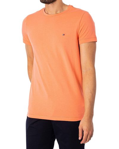 Tommy Hilfiger T-Shirt Stretch Slim Fit Jersey Orange/Rose