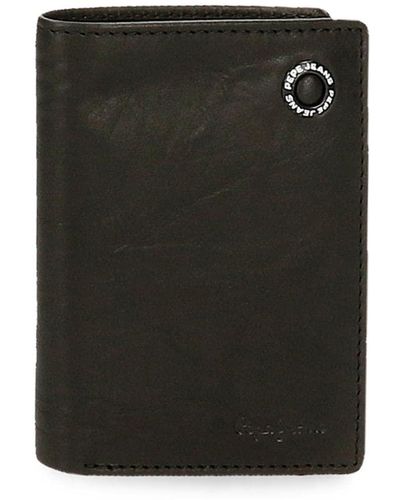 Pepe Jeans Badge Portafoglio con porta carte di credito nero 11 x 8,5 x 1 cm pelle