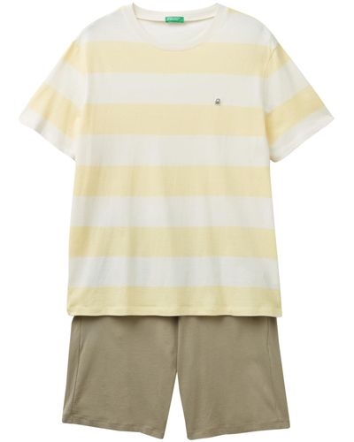 Benetton Pig(t-shirt+short) 3ers4p025 Pyjama Set - Yellow