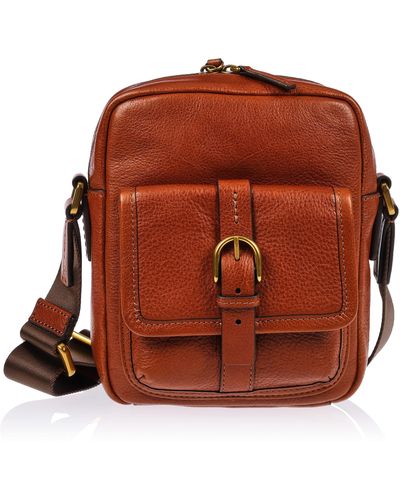 Fossil Camden Leather Commuter Crossbody Bag - Brown