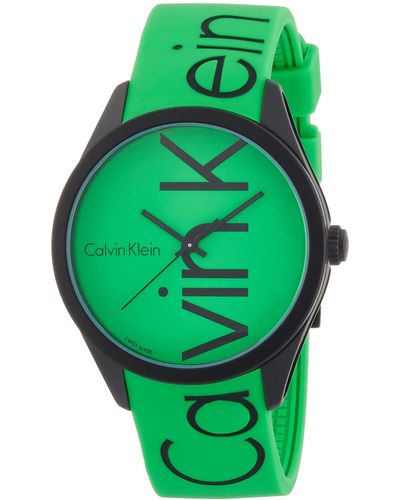 Calvin Klein Color K5e51twl Horloge Swiss Made - Groen