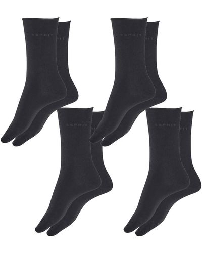 Esprit Socken Basic Pure 4er Pack - Schwarz