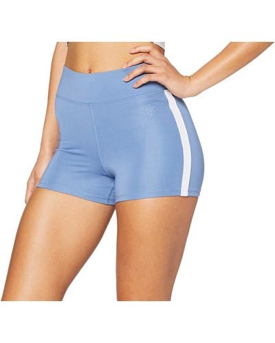 AURIQUE Shorts para Correr con Banda Lateral Mujer - Azul