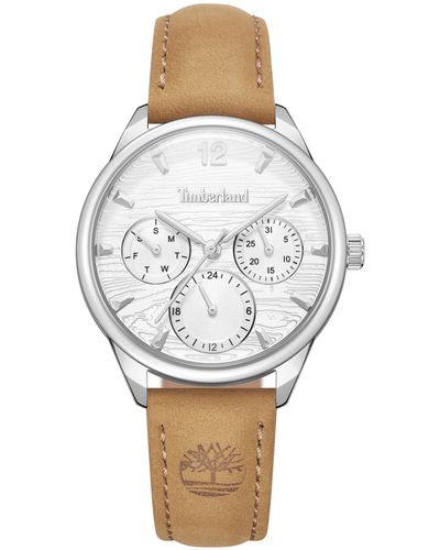 Timberland Analog Armband-Uhr Ladies HENNIKER 4 mit hochwertigem Leder-Armband - Grau