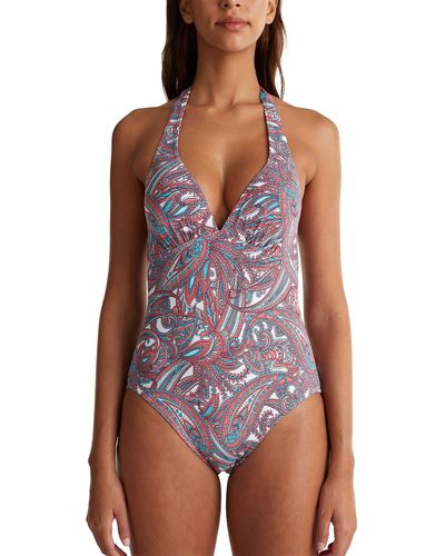 Esprit Bodywear Pearl Beach Padded Halterneck swimuit Badeanzug - Lila