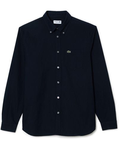 Lacoste S Casual Long Sleeve Woven Shirt - Blue