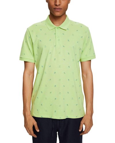 Esprit Jersey-Poloshirt mit Print - Grün