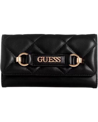 Guess Logo Slim Wallet Clutch Bag - Black