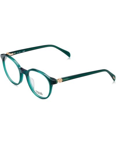 Tous Eyeglass Frame VTOB96 Top+White+Green+Shiny TRANSP.Green 50/19/140 Mujer Gafas - Negro