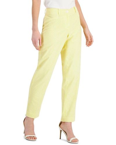 Anne Klein Fly Front Frog Pocket Pant - Yellow