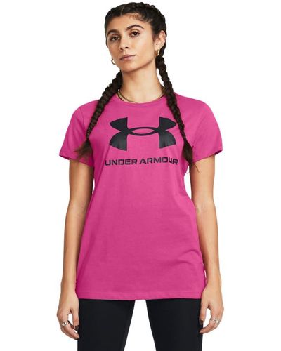 Under Armour Live Sportstyle Graphic Short Sleeve Crew Neck T-shirt, - Pink