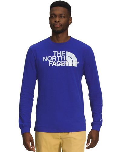 The North Face Langarm Graphic Injection Tee - Blau