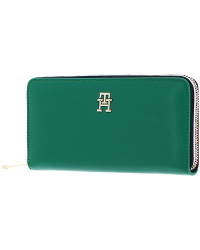 Tommy Hilfiger TH Essential SC Zip Around Corp Wallet L Olympic Green - Grün