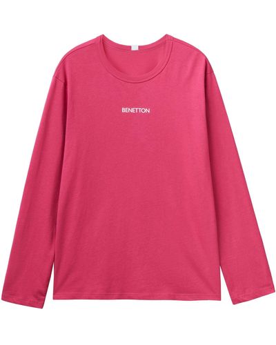Benetton T-shirt M/l 30964m017 Pyjama Top - Pink