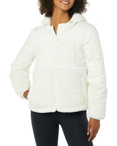Amazon Essentials Sherpa Puffer Jacket - White