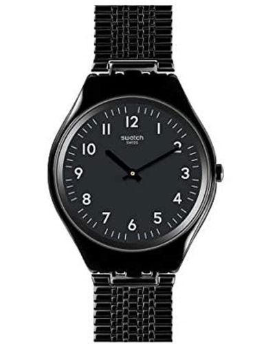 Swatch Analog Quarz Uhr mit Edelstahl Armband SYXB100GG - Schwarz