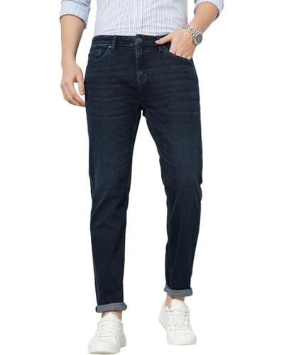 Celio* Jeans da uomo in denim twill elasticizzato in cotone tinta unita slim fit nero - Blu