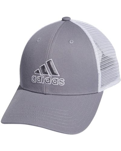 adidas Mesh Back Structured Low Crown Snapback Adjustable Fit Cap - Grey