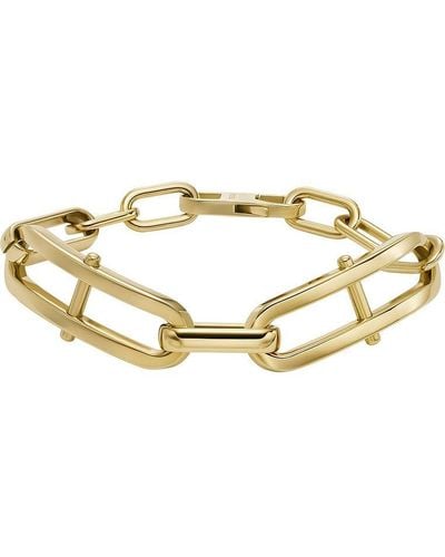 Fossil Heritage D-Link Bracciale in acciaio inossidabile dorato per donna - Metallizzato