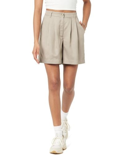 The Drop Rios Relaxed Pleated Shorts - Natural