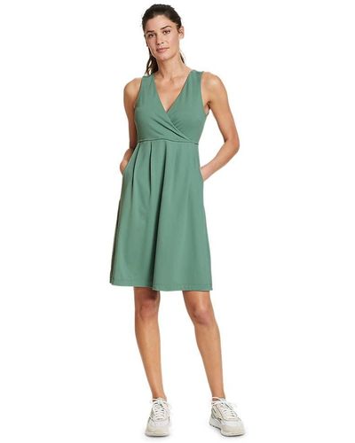 Eddie Bauer Women's Aster Crossover Dress - Solid, Dk Seafoam, Medium - Green