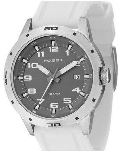 Fossil Gents Sport Weiß Silikonband Armbanduhr mit grauem Zifferblatt