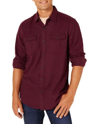 Amazon Essentials Regular-fit Long-sleeve Two-pocket Flannel Shirt - Purple