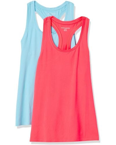 Amazon Essentials Tech Stretch Relaxed-Fit Racerback Tank Top - Rosa