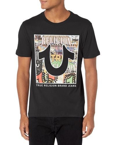 True Religion Relaxed Layered Art Tee - Black
