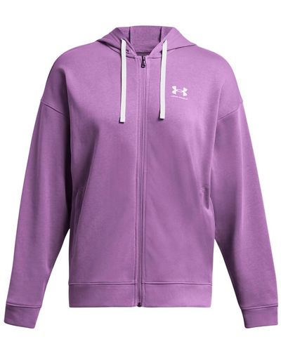 Under Armour Rival Terry Os Fz Hooded - Purple