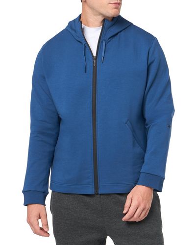 Reebok Activ Collection Dreamblend Full-zip Hoodie Sweatshirt - Blue