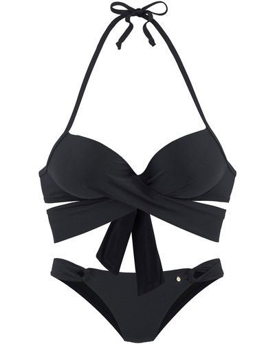 S.oliver Push-Up-Bikini Set in schwarz