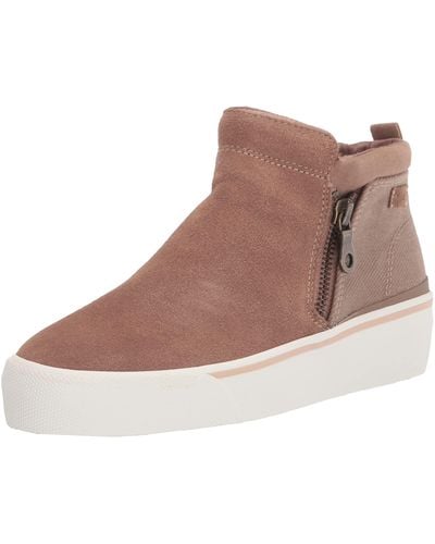 Keds Cooper Zip Bootie Suede/canvas Rain Boot - Brown