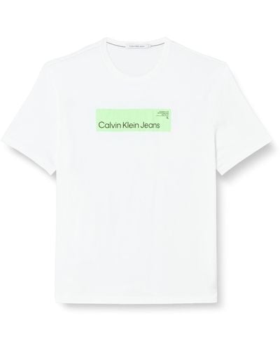 Calvin Klein Plus Hyper Real Box Logo Tee J30j324510 S/s T-shirts - White