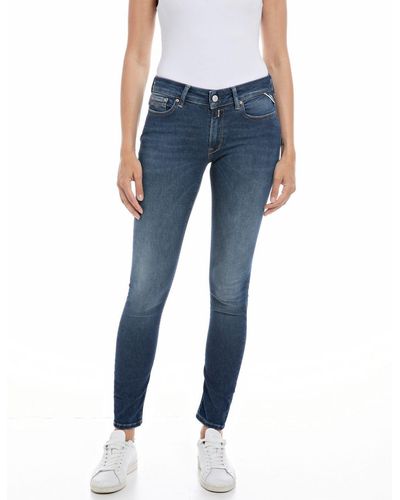 Replay Jeans da Donna New Luz Skinny Fit Hyperflex con Elasticità - Blu