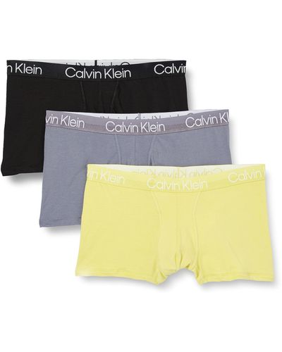 Calvin Klein 3er Pack Boxershorts Trunks Baumwolle mit Stretch - Gelb