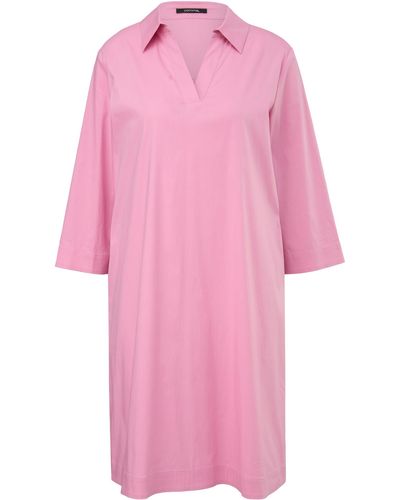 Comma, Midi Kleid mit Hemdkragen - Pink