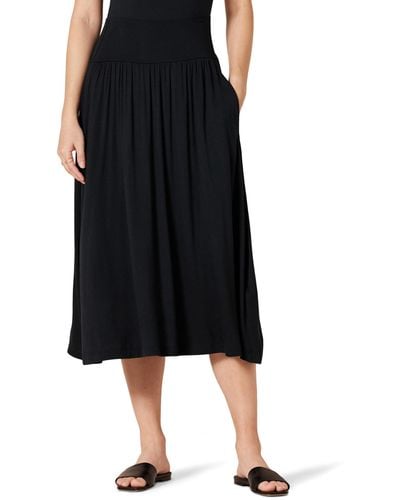 Amazon Essentials Jersey Pull-on Midi-length Skirt - Black