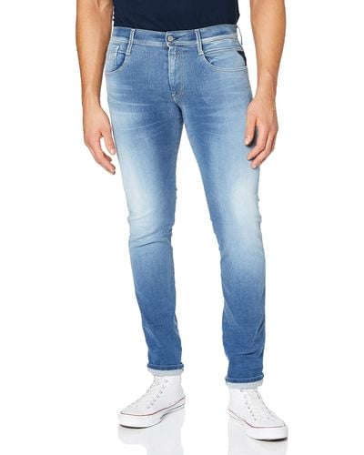 Replay Jeans Anbass Slim-Fit Hyperflex aus recyceltem Material mit Stretch - Blau
