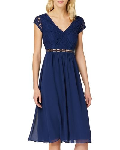 TRUTH & FABLE Midi Chiffon-Kleid mit A-Linie - Blau