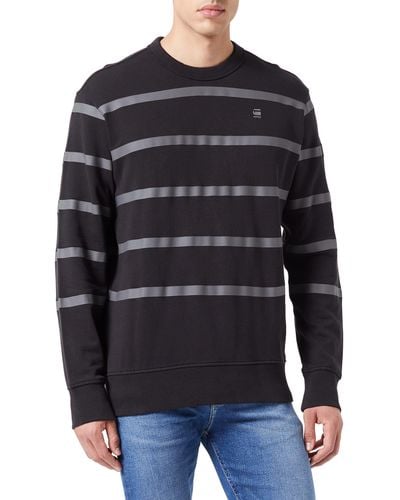 G-Star RAW Placed Stripe Sweatshirt Uomo - Blu