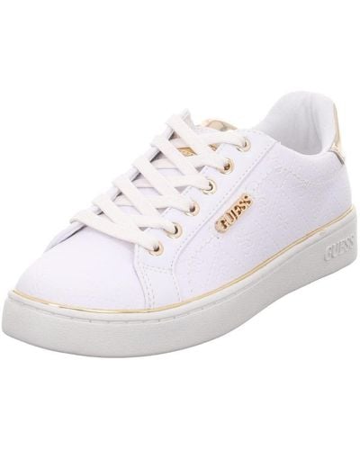 Guess , Beckie White Baskets Mode Blanc/Or pour Les s